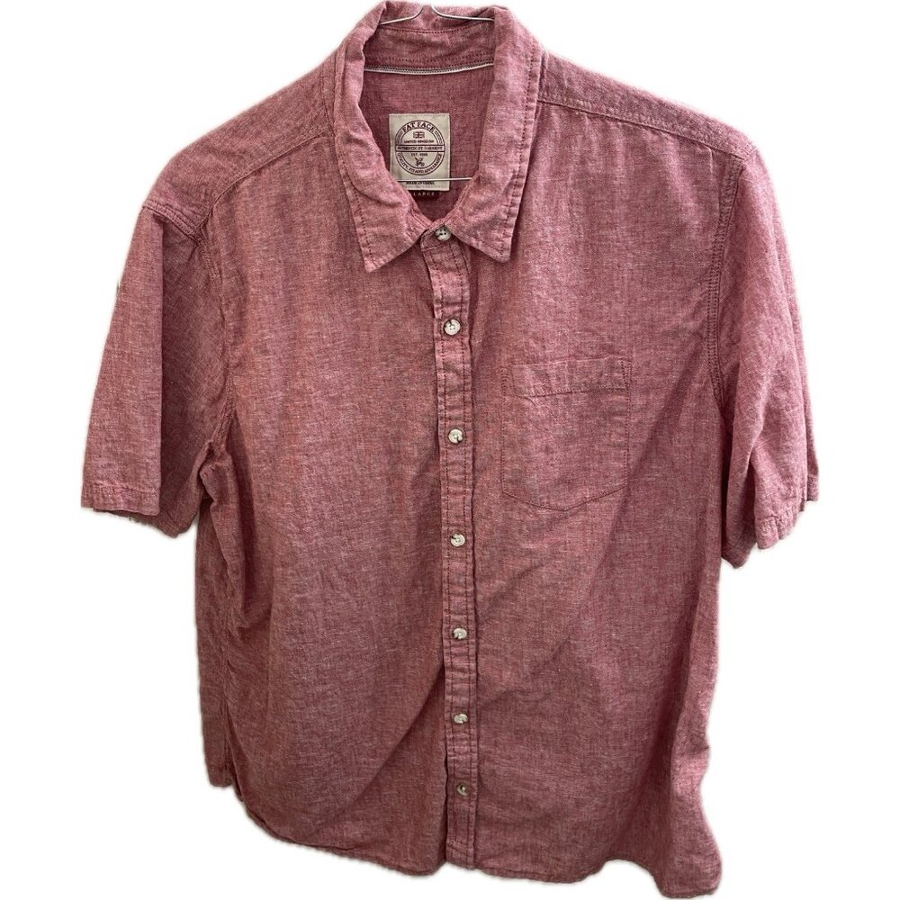 Fat Face Linen Button Up Shirt Xxl  Red UK Cotton Outdoors Preppy Casual Mens